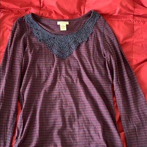 Lucky Brand striped long sleeve, Medium